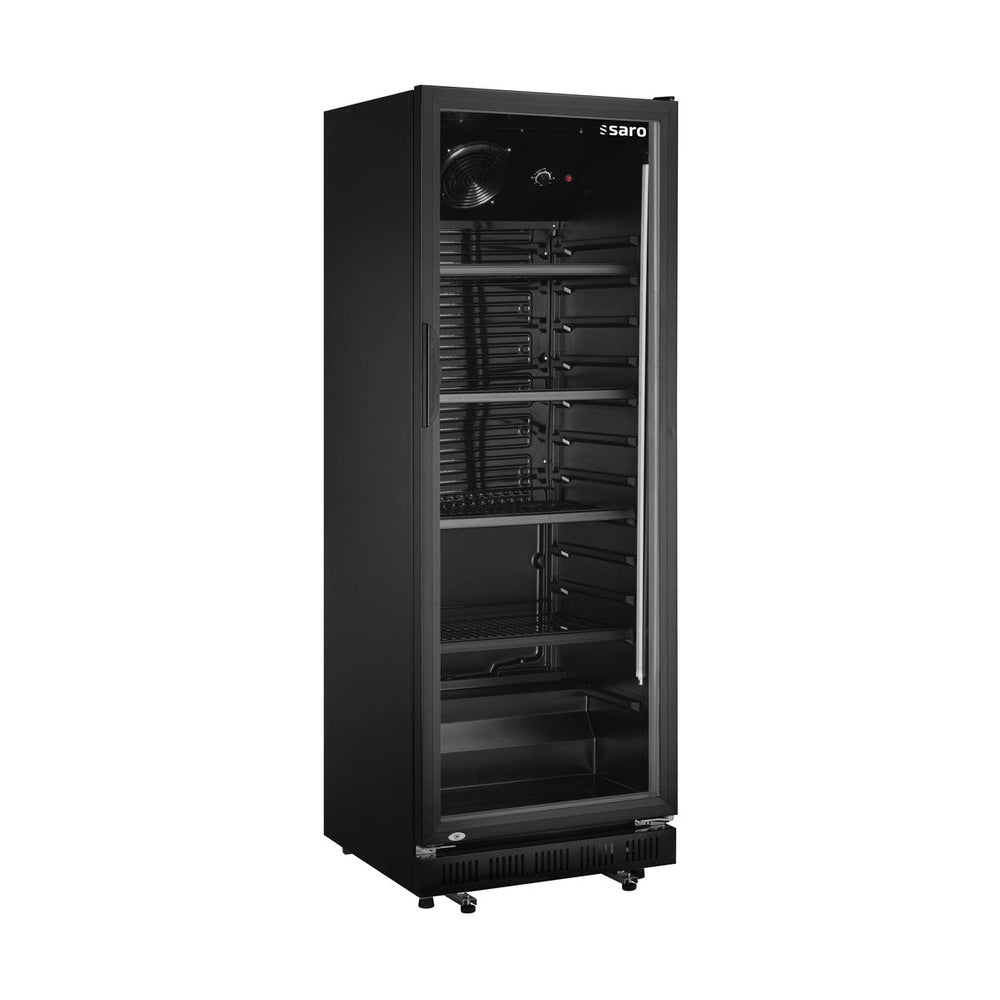 SARO Getränkekühlschrank mit Glastür - schwarz, Modell GTK 360 SARO