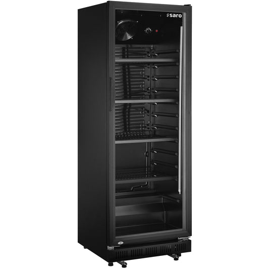 SARO Getränkekühlschrank mit Glastür - schwarz, Modell GTK 360 SARO