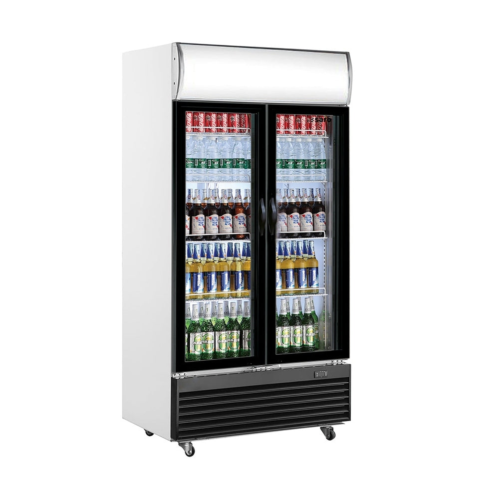 SARO Getränkekühlschrank 2-türig mit Werbetafel, Modell GTK 800 SARO