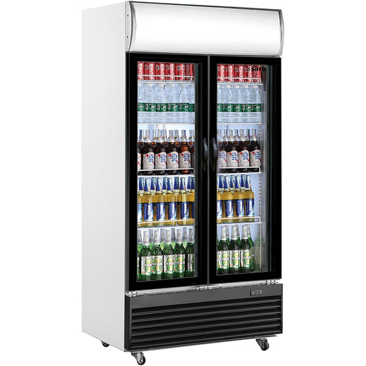 SARO Getränkekühlschrank 2-türig mit Werbetafel, Modell GTK 800 SARO