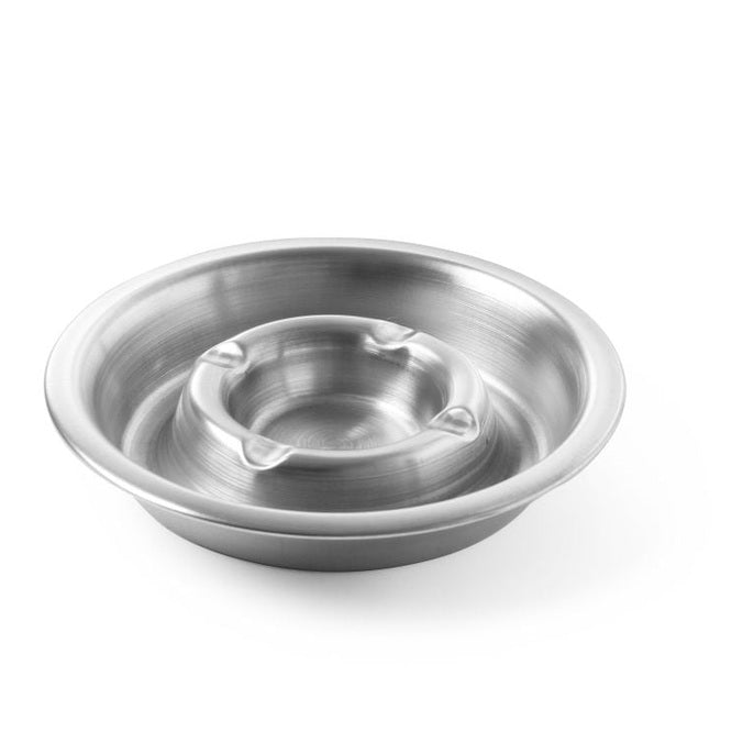 HENDI Aschenbecher mit Rinne – Ø 160 mm, Edelstahl HENDI