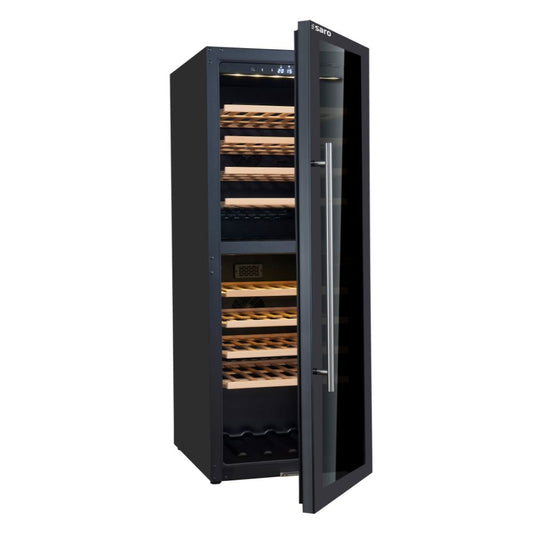 SARO Weinlagerschrank für 77 Flaschen, 2 Zonen, Modell WK 77 D SARO