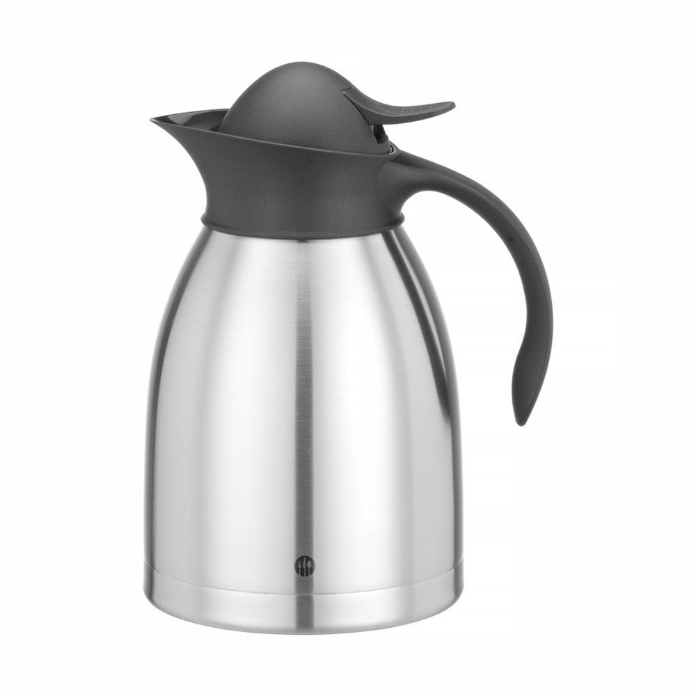 HENDI Isolierkanne 1,5 l – doppelwandiger Edelstahl, Druckknopf