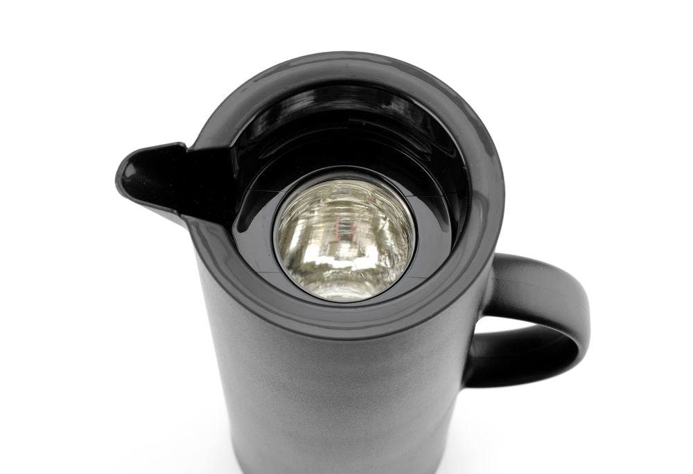 HENDI Isolierkanne 1 L – schwarz, mit Glas-Innenflasche