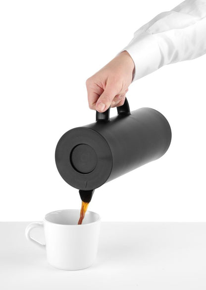 HENDI Isolierkanne 1 L – schwarz, mit Glas-Innenflasche