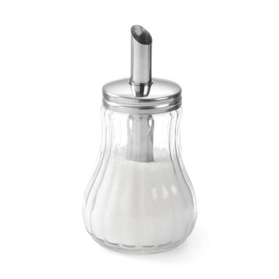 HENDI Sugar Dispenser – 0.2 L, Glass with Stainless Steel Spout