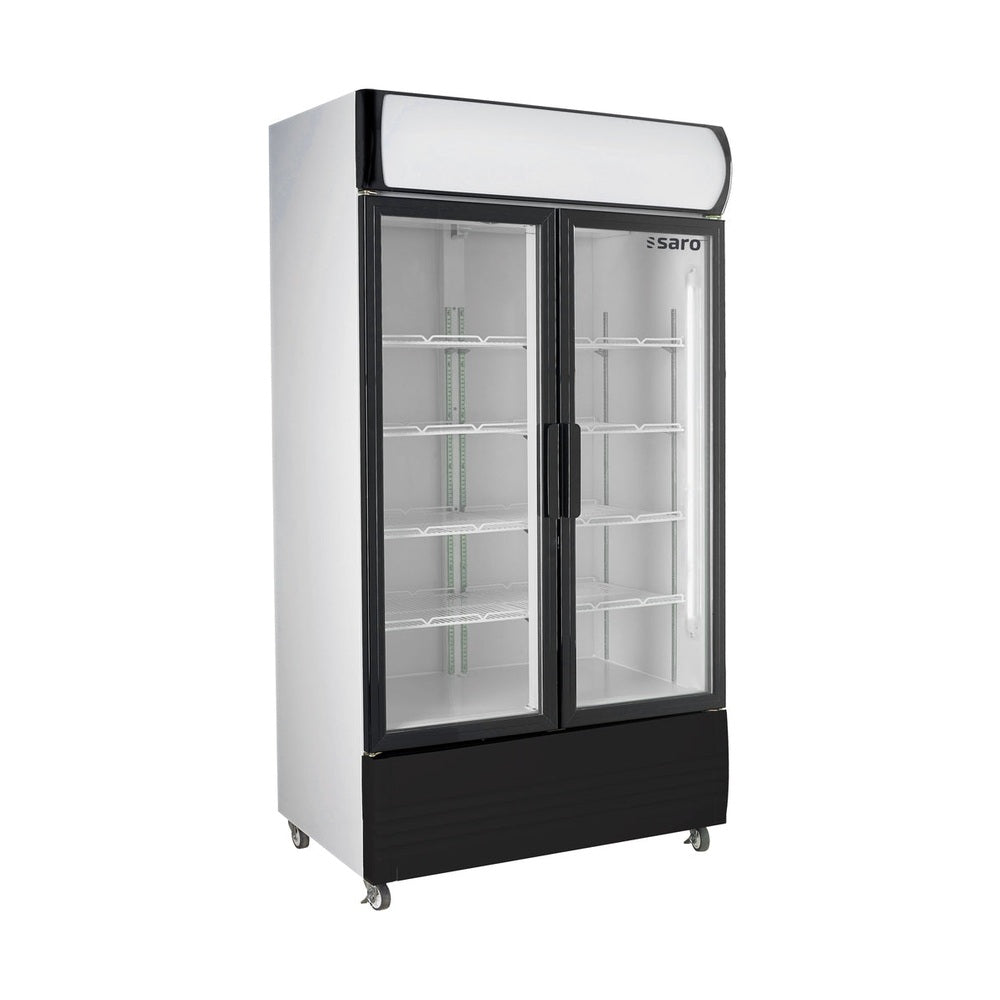 SARO Kühlschrank mit 2 Glastüren und Werbetafel, Modell GTK 580 SARO