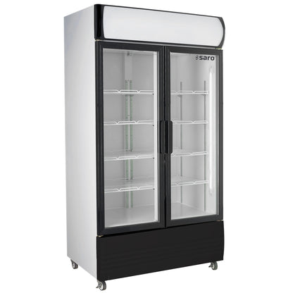 SARO Kühlschrank mit 2 Glastüren und Werbetafel, Modell GTK 580 SARO