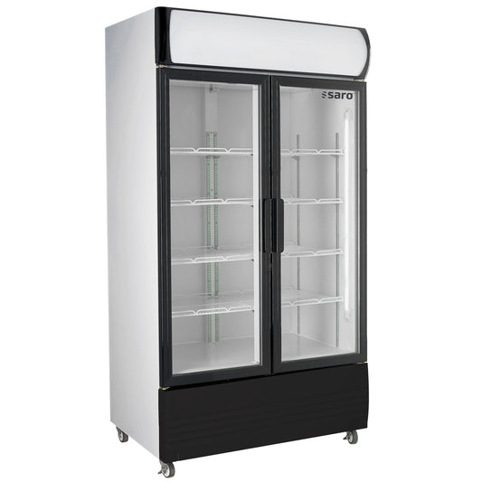 SARO Kühlschrank mit 2 Glastüren und Werbetafel, Modell GTK 580 SARO