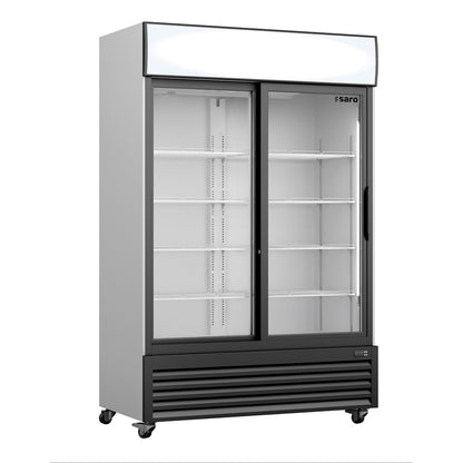 SARO Kühlschrank mit 2 Glastüren und Werbetafel, Modell GTK 580 SARO