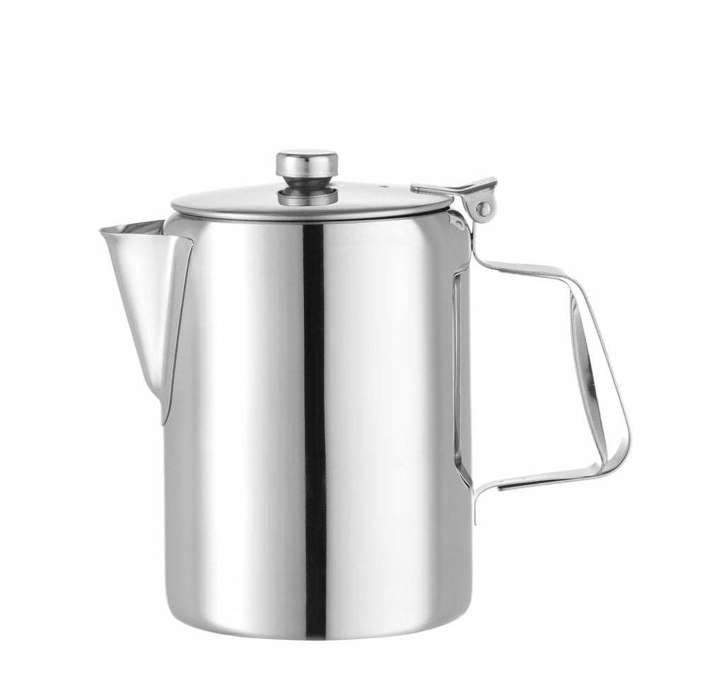 HENDI Kaffee-/Teekanne mit Klappdeckel – 0,6 L, Edelstahl