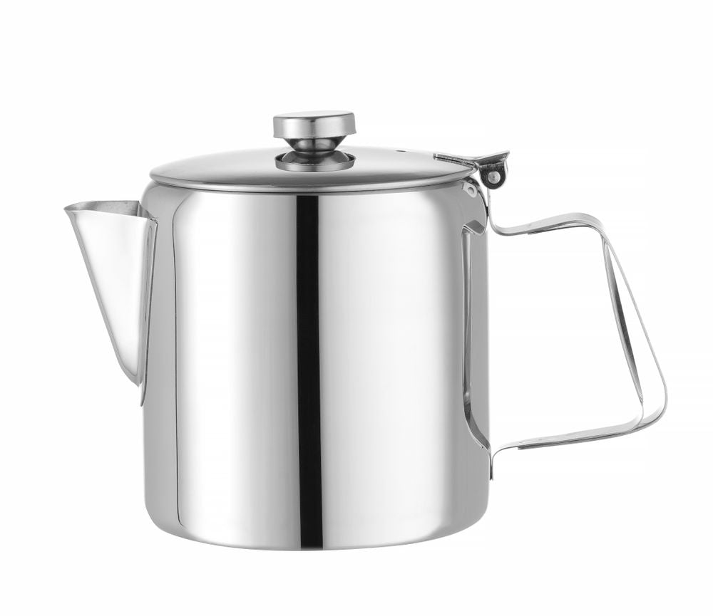 HENDI Kaffee-/Teekanne mit Klappdeckel – 0,9 L, Edelstahl