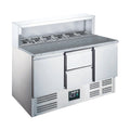 SARO Pizzatisch, 2 Türen + 2 Schubladen, mit Aufsatz, Modell EPS 903 2/2 SARO