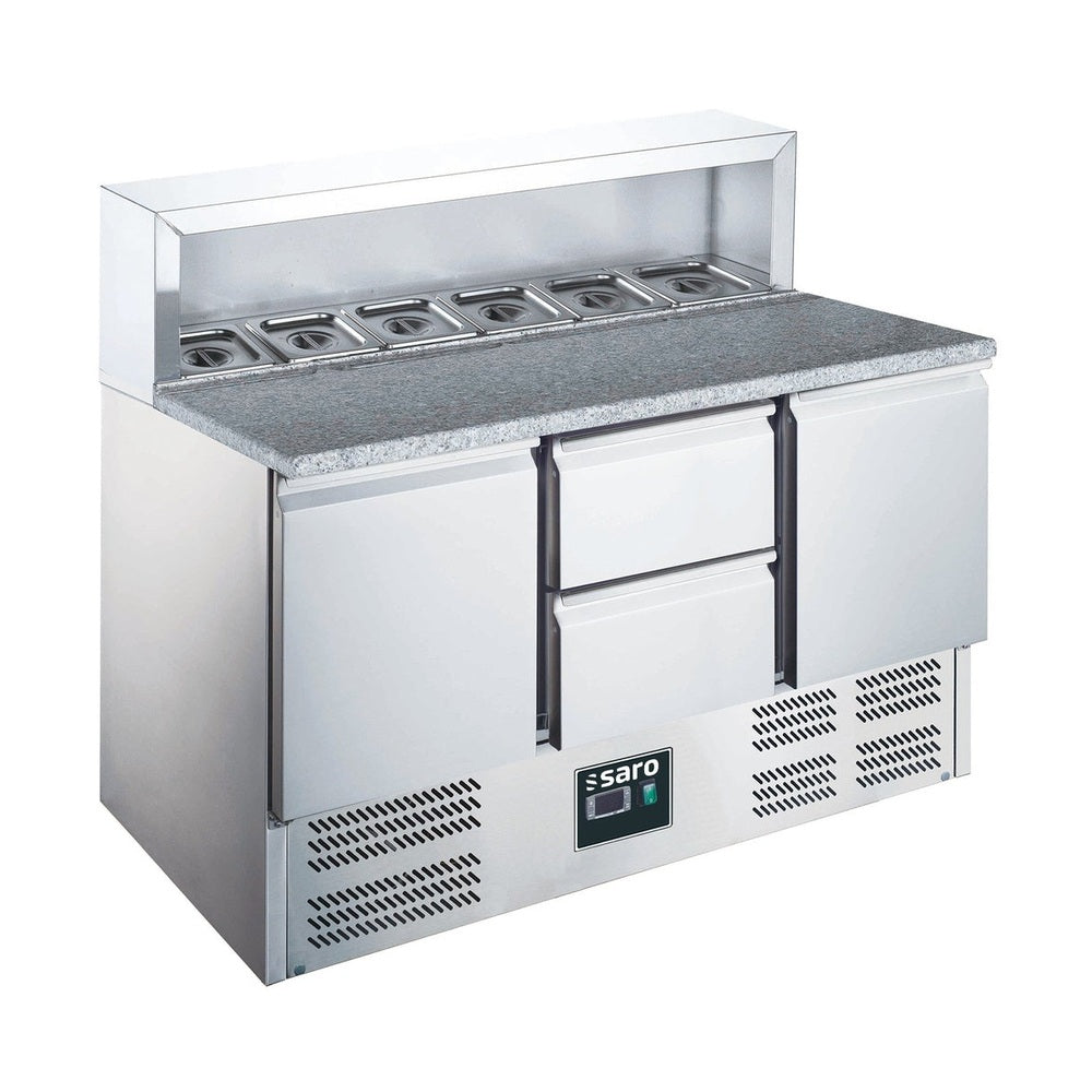 SARO Pizzatisch, 2 Türen + 2 Schubladen, mit Aufsatz, Modell EPS 903 2/2 SARO