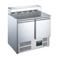 SARO Pizzatisch, 2 Türen, Glasaufsatz, Modell EPS 900G SARO