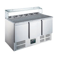 SARO Pizzatisch, 3 Türen, Glasaufsatz, Modell EPS 903 G SARO