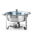 HENDI Chafing Dish rund Kitchen Line – 3,5 L, Glasdeckel HENDI