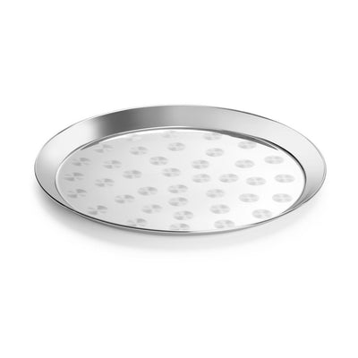 HENDI round serving tray Ø 360 mm – stainless steel, peacock eye cut