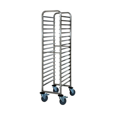 SARO shelving trolley RW 1118 for GN 1/1 – 18 trays, stainless steel