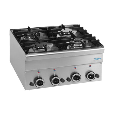 SARO Gas Range G4S6 – Countertop Model with 4 Burners, 600 Line