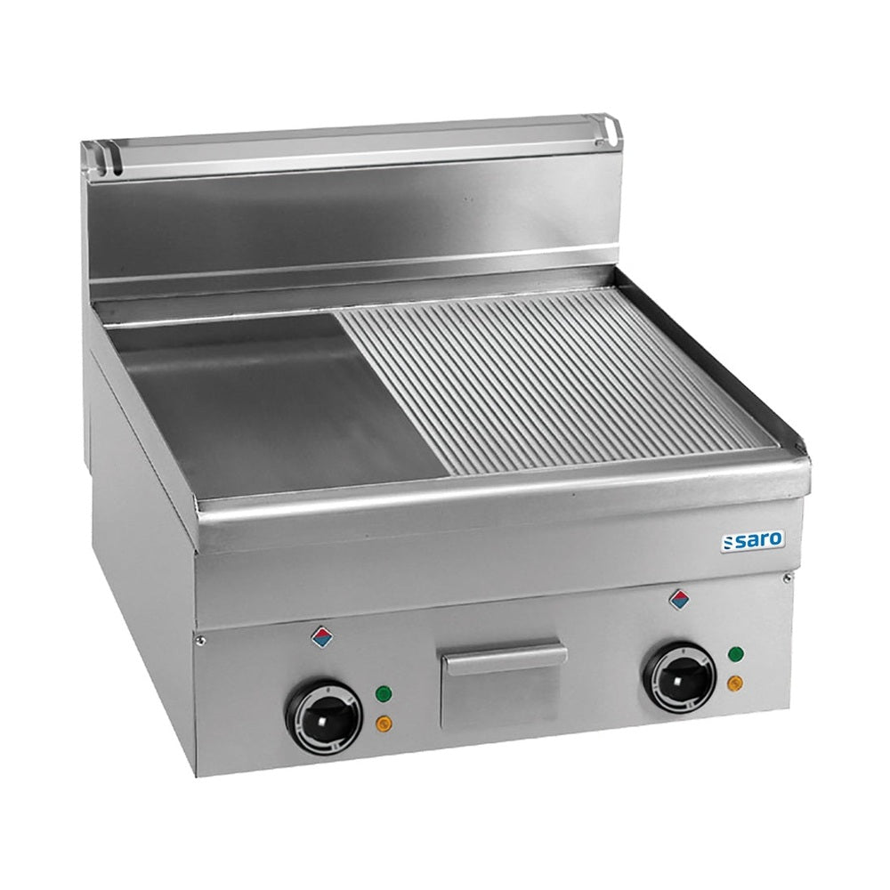 SARO Elektrogrillplatte 1/2 glatt 1/2 gerillt 600x600 Modell EFT66LR SARO