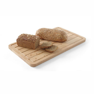 HENDI Baguette Board Beech – 530 × 325 mm, grooved and smooth