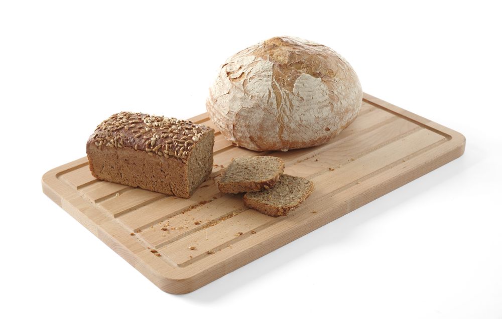 HENDI Baguette-Brett Buche – 530 × 325 mm, gerillt und glatt
