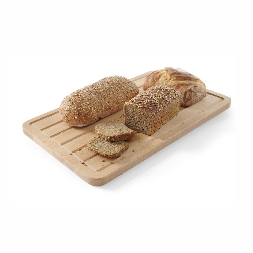 HENDI Baguette-Brett Buche – 530 × 325 mm, gerillt und glatt