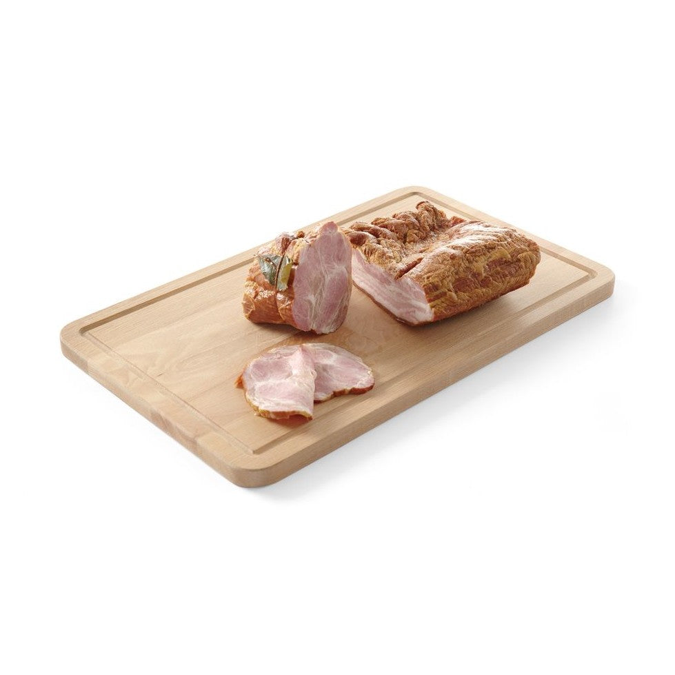 HENDI Baguette-Brett Buche – 530 × 325 mm, gerillt und glatt