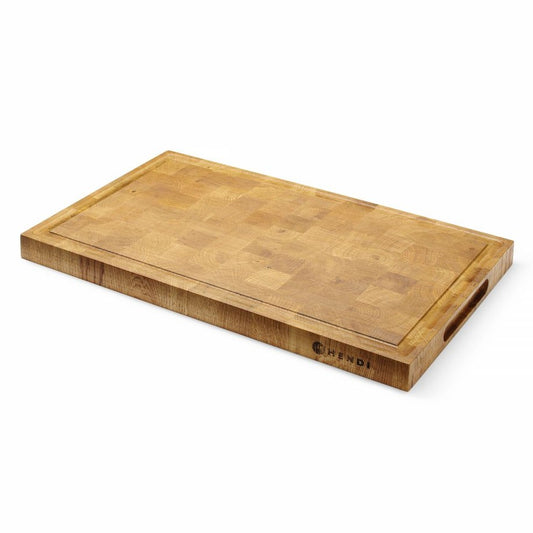 Servierbrett aus Eichenholz, Hirnholz, HENDI, 325x265x H 30mm HENDI