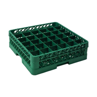 SARO 36-Compartment Glass Basket 500 × 500 × 100 – 36 Compartments, Green