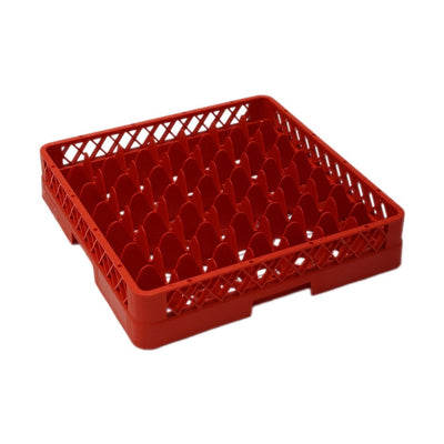 SARO 49-Compartment Glass Basket 500 × 500 × 100 – 49 Compartments, Red