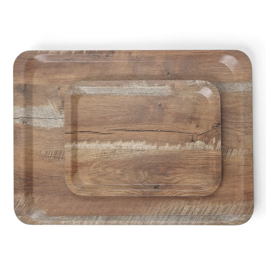 Serviertablett aus Melamin mit Holzoptik , HENDI, Holz, 330x430mm HENDI