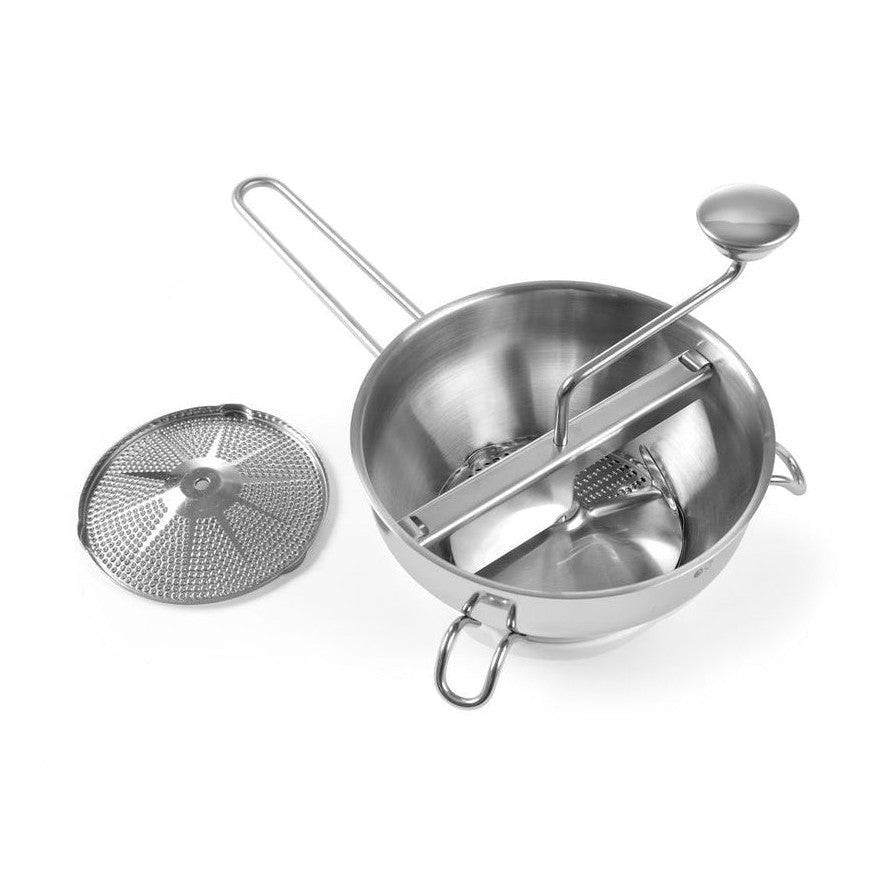 HENDI Passiermühle – Edelstahl 18/10, 2 Einsätze HENDI