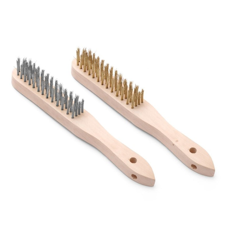 HENDI Drahtbürsten-Set Messing/Edelstahl – 2 Stk., 290 mm HENDI