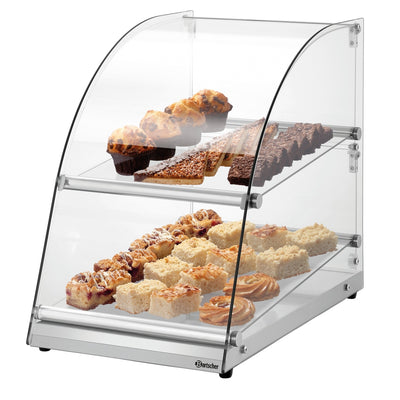 Bartscher Buffet Display Cabinet 70 L – Glass, Lift-up Doors, 2 Shelves