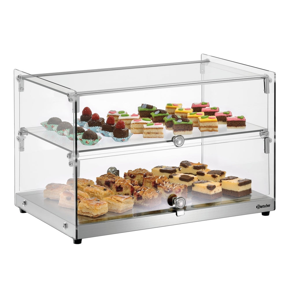 Bartscher Buffetvitrine 5400 2E-K – Glas, Hebetüren, 2 Böden Bartscher