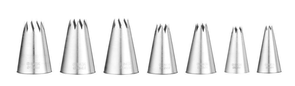 HENDI Spritztüllen Stern – 7er-Set, Ø 6–18 mm