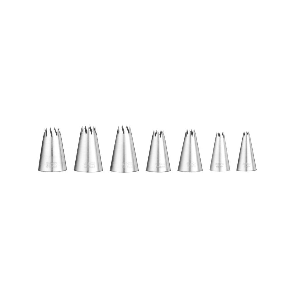 HENDI Spritztüllen Stern – 7er-Set, Ø 6–18 mm