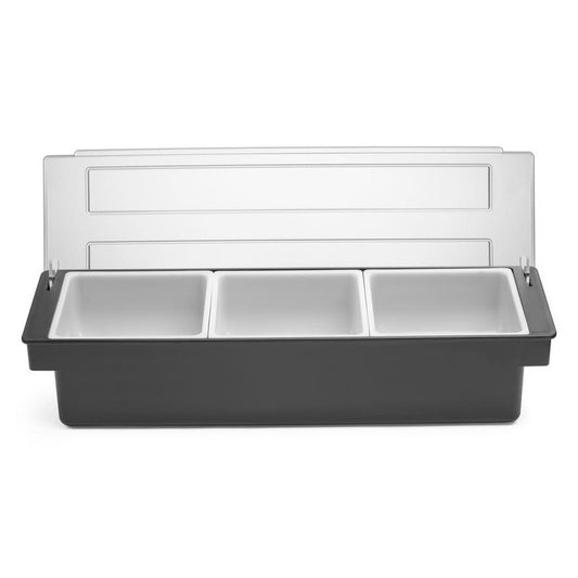 Zutatenbox – 3 Behälter, BarUp, Schwarz, 480x150x H 100mm BarUp