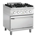 Gasherd 4 Flammen, E-Backofen GN 2/1 Bartscher