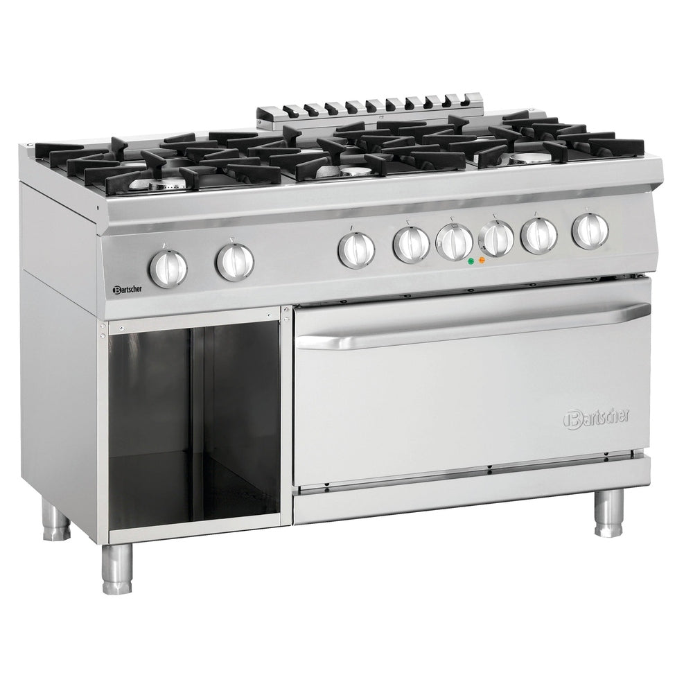 Gasherd 6 Flammen, E-Backofen GN 2/1 Bartscher