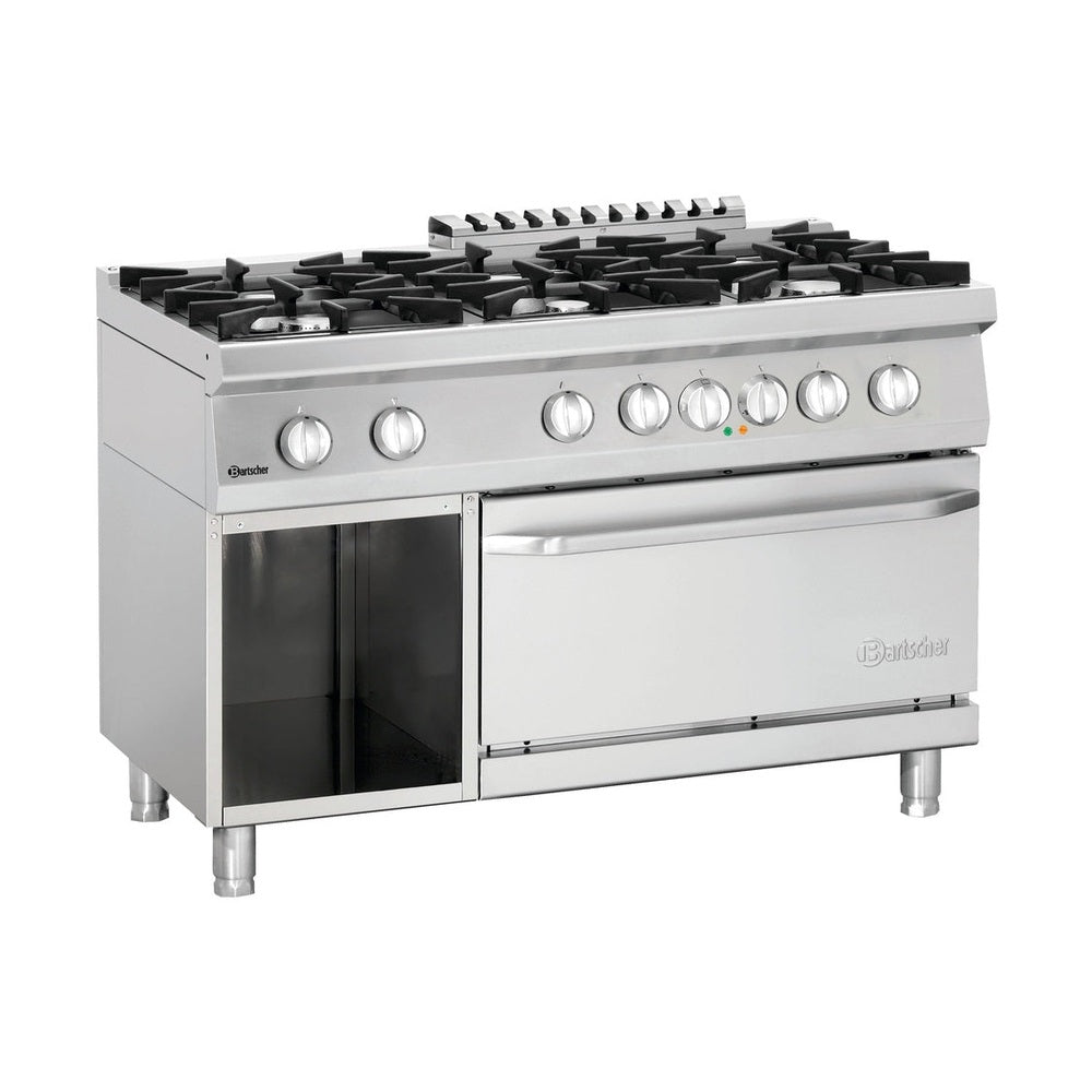 Gasherd 6 Flammen, E-Backofen GN 2/1 Bartscher