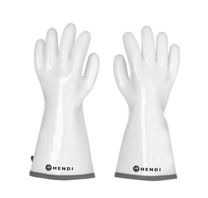 HENDI Hitzeschutzhandschuhe Silikon Weiss – bis 350 °C, 2 Stück