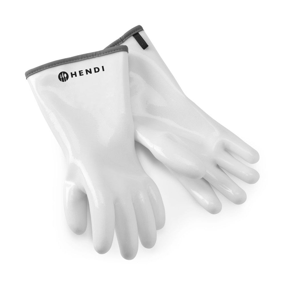 HENDI Hitzeschutzhandschuhe Silikon Weiss – bis 350 °C, 2 Stück