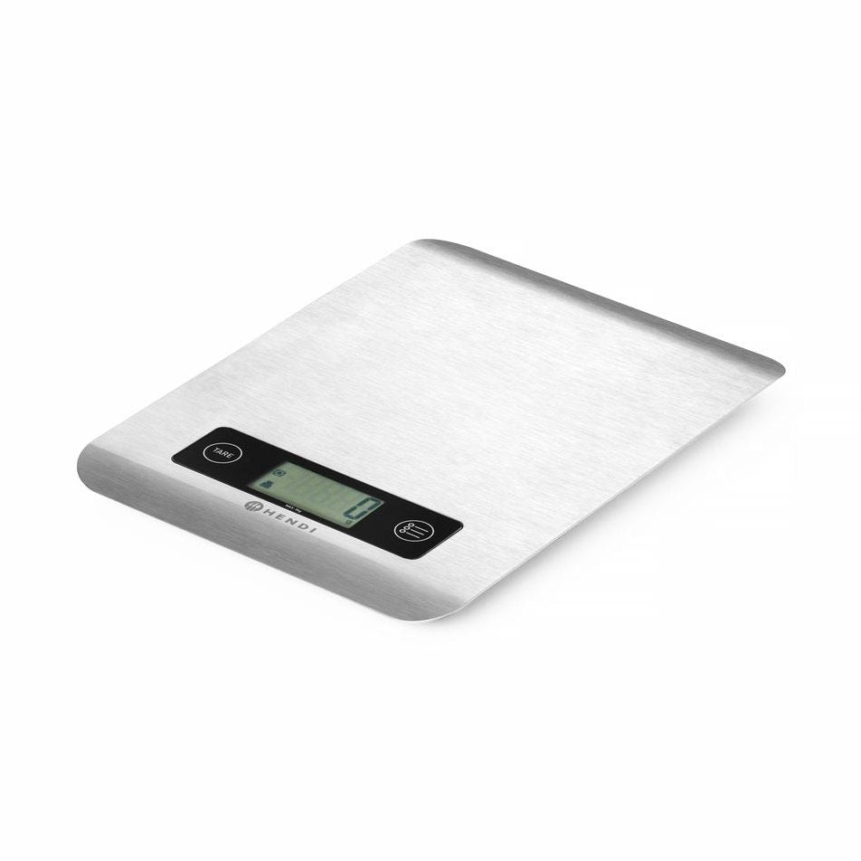 HENDI Küchenwaage 5 kg – Edelstahl, Auto-Tara HENDI