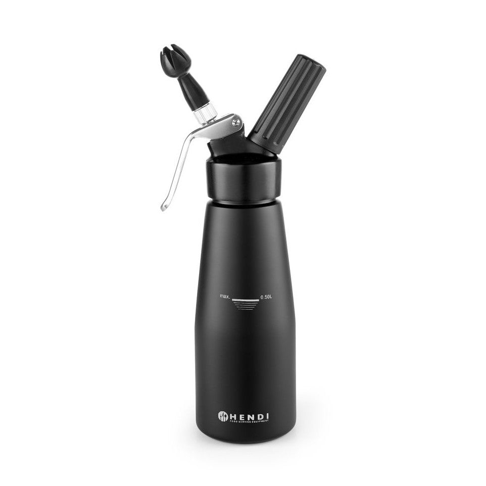 HENDI Sahnespender Kitchen Line – 0,5 L, schwarz HENDI