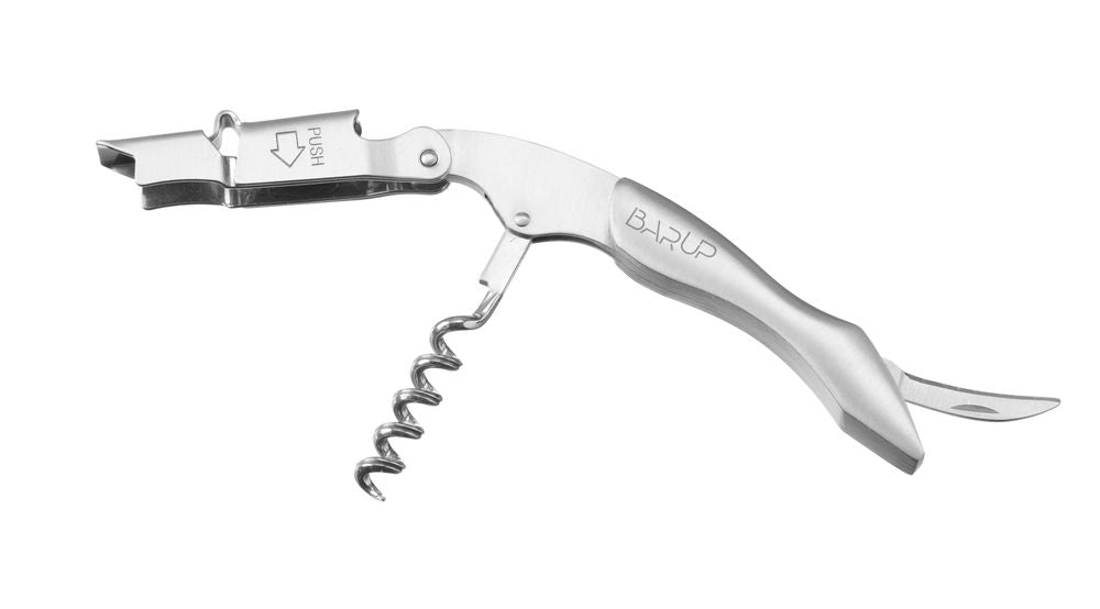 BarUp Kellnerkorkenzieher 120 mm – mit Griff, 3 Funktionen
