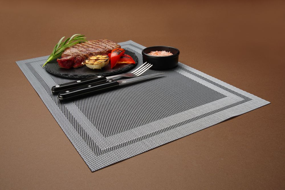 HENDI Platzset Rahmen – graphit, 6 Stück