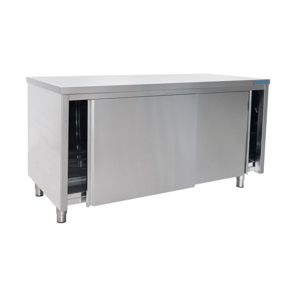 SARO Edelstahlschrank Schiebetür - 600 mm Tiefe, Breite 1200mm SARO